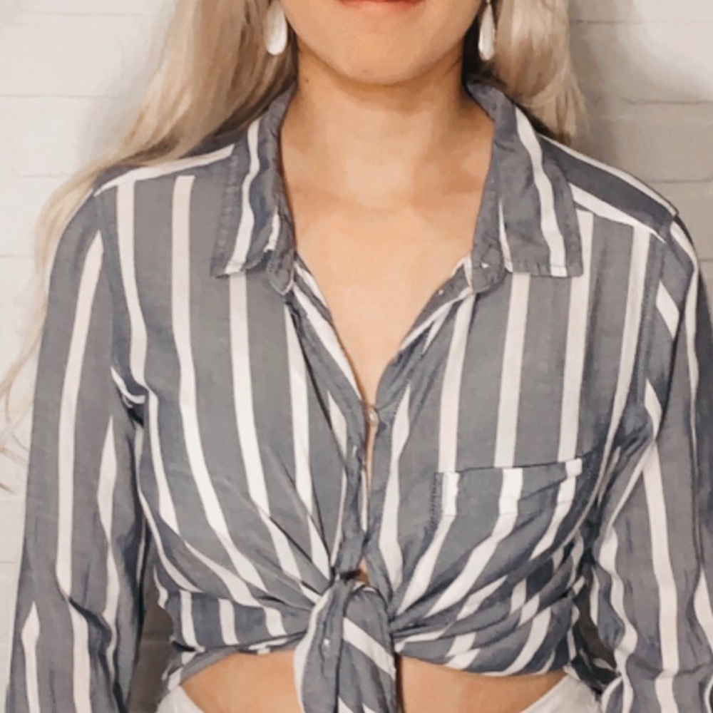 American Eagle Striped Button Down - image 2